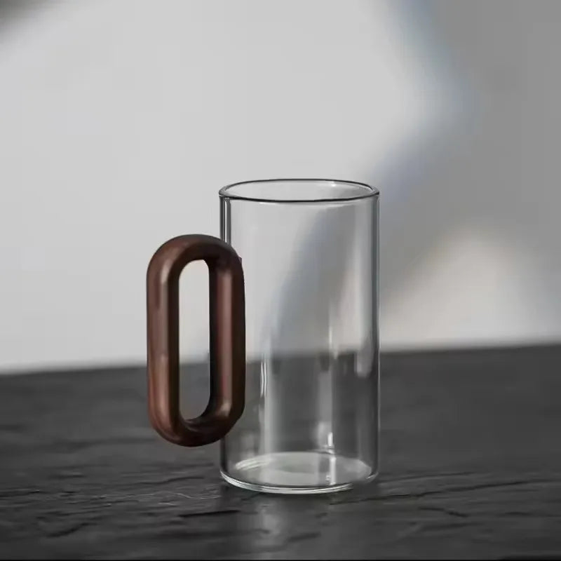 Glass Mug With Wooden Handle